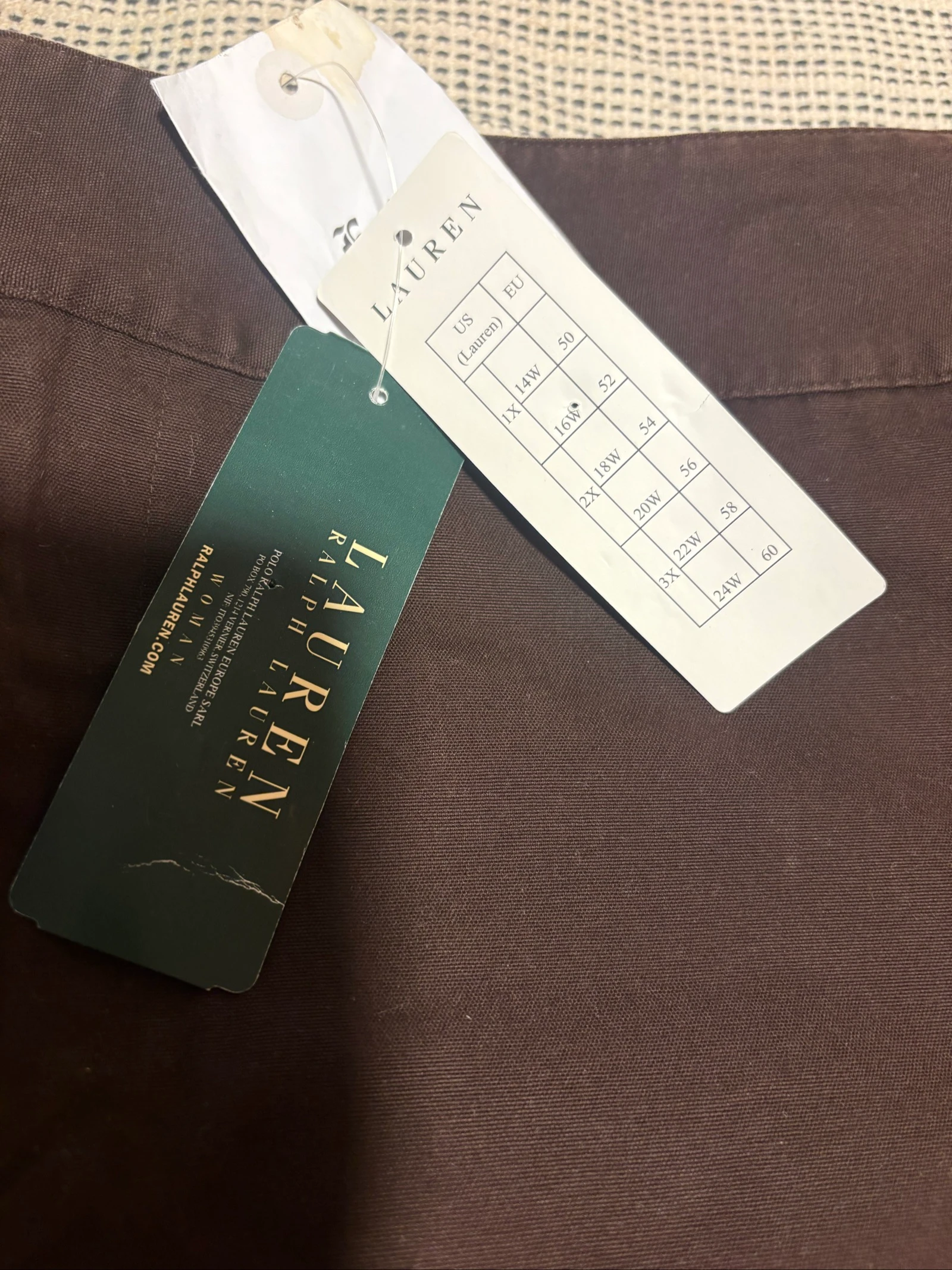 jupe falda lauren ralph lauren marron brown 18w 52 novo etiquetas – photo 10